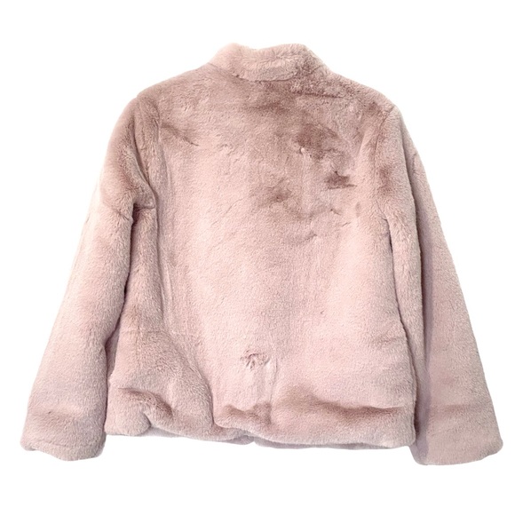 NEW Magaschoni Lilac Light Pink Super Soft Faux Fur Teddy Short Jacket Coat M - Picture 5 of 9